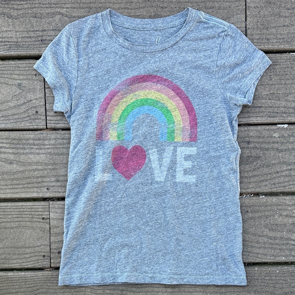 Peek Love Tee T-Shirt Sz 10 / XL - Rainbow